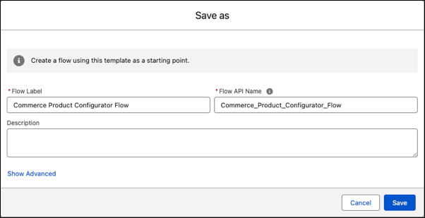 Save as commerce product configurator flow.