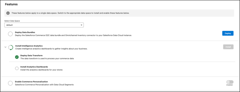 Screenshot of the Features section