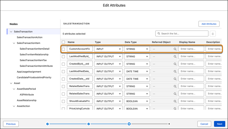 Edit context definitions