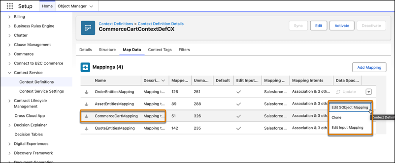 Edit object mappings