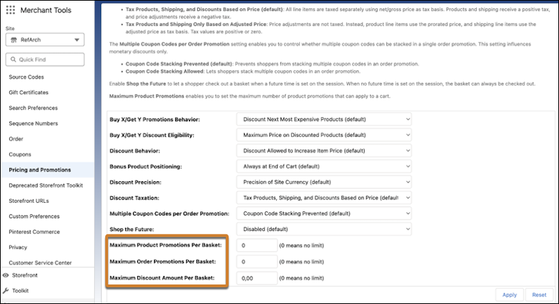 Pricing and Promotions Configuration