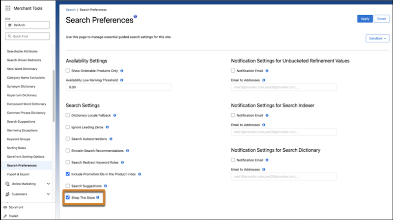 Préférence de recherche Acheter dans le magasin