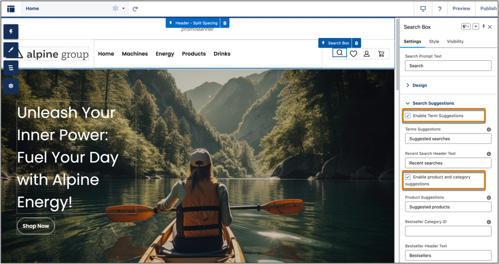Configure search suggestions.