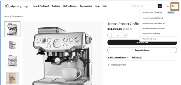 Multiple Carts Menu for buyer