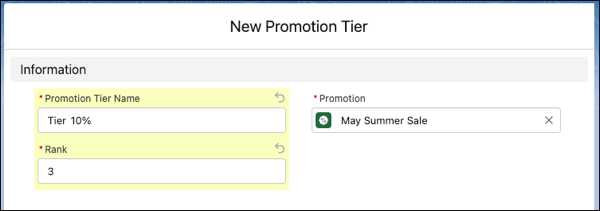 Create a promotion tier.