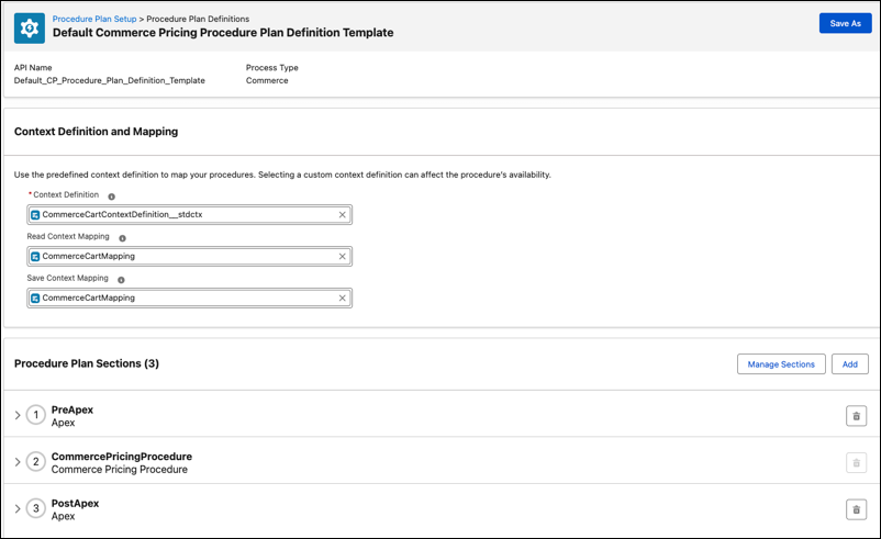 Commerce Pricing Procedure Plan Definition Template