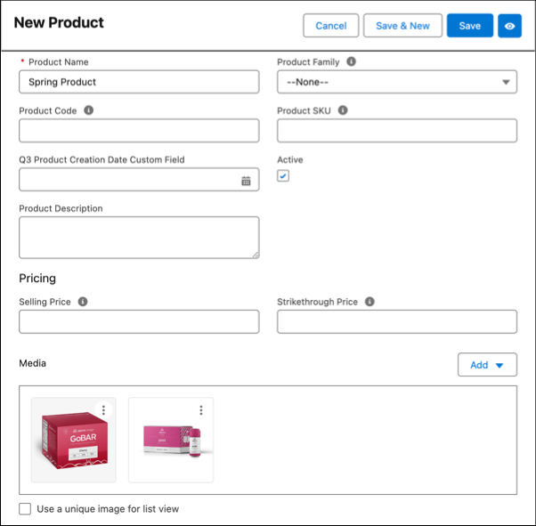 Content Selector for product media