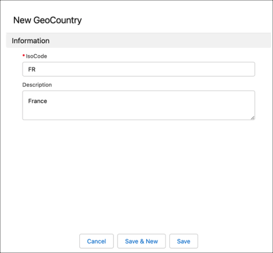Add the ISO code and name for the new geo country.