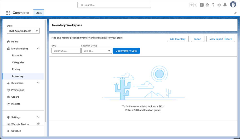 Inventory workspace