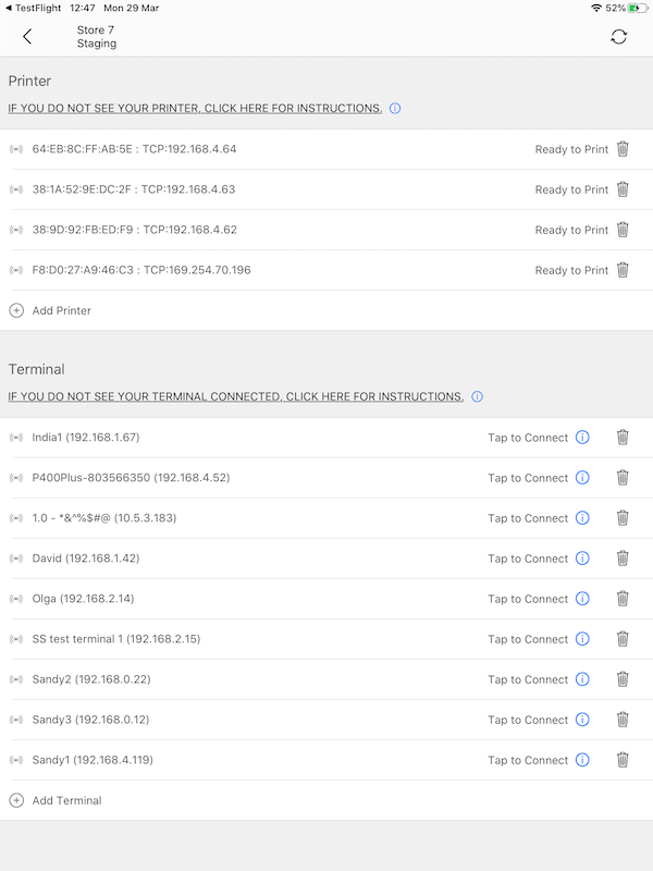 Mac addresses showing in Point of Sale CMS