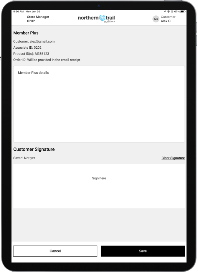 The contract signing screen showing required contracts