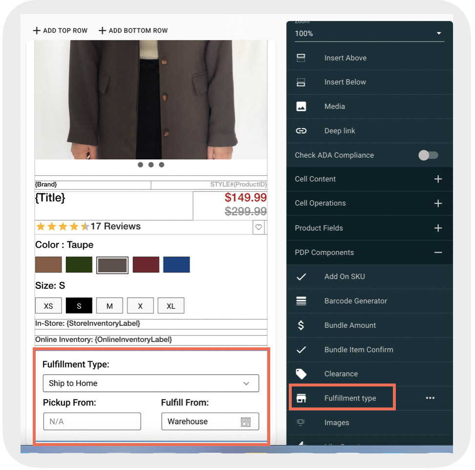 PDP layout for BOFIS in Point of Sale CMS.