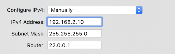 Configuring the printer's IP address in System Preferences