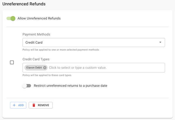 Elavon Debit Only Refund Policy