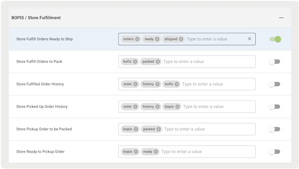 The Store Fullfillment Deep Link Mapping list in Point of Sale CMS.
