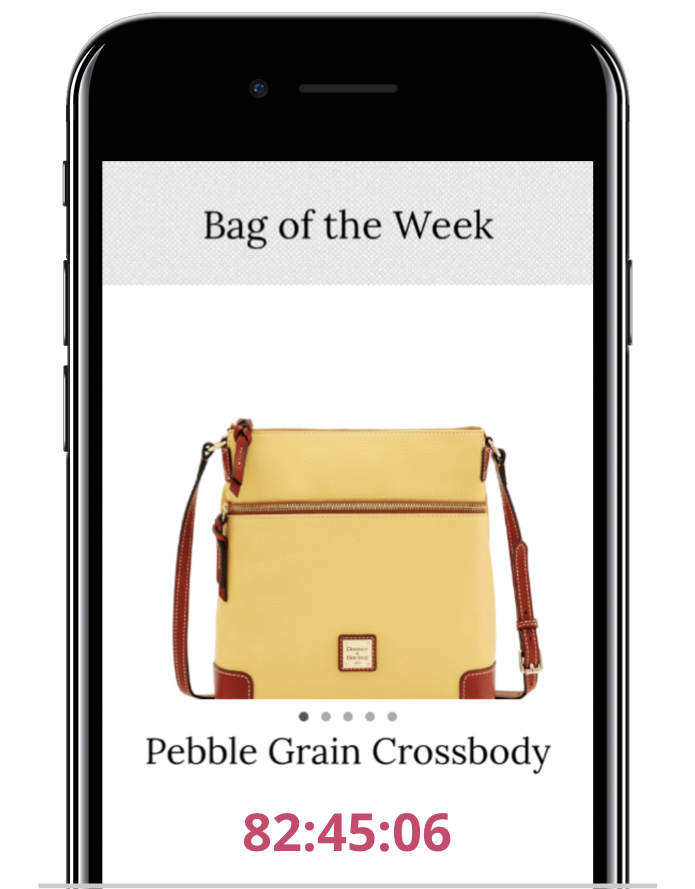 A countdown clock on the a bag of the week offer.