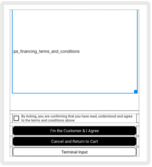A window displays agreement options for terms and conditions.