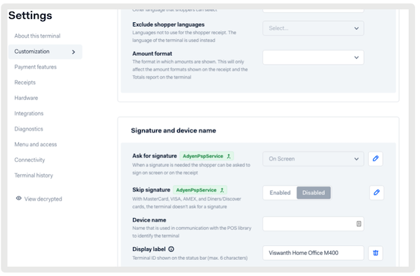 A friendly name configured in the Display label section of the Ayden Settings page.
