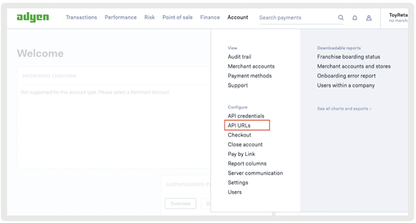 API URLs shown in the Ayden portal.