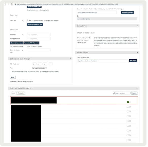 The company account in Ayden portal where you make sure company level is turned on for the WS user accounts.