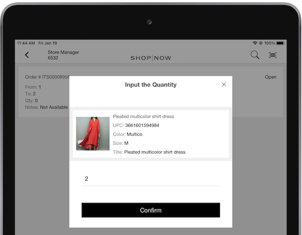 Add the quantity of an item to return to the ventor in the POS app.