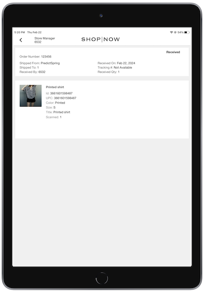 Details of completed receipts in the POS app.