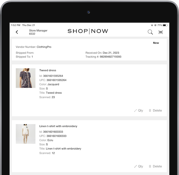 The Inventory Details screen in the POS app.
