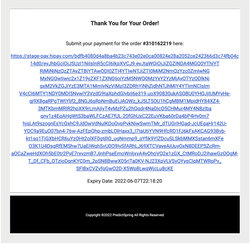 An email displays an order confirmation.