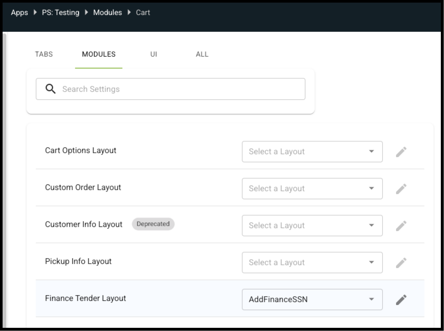 A screenshot shows the options for setting up a tender layout.