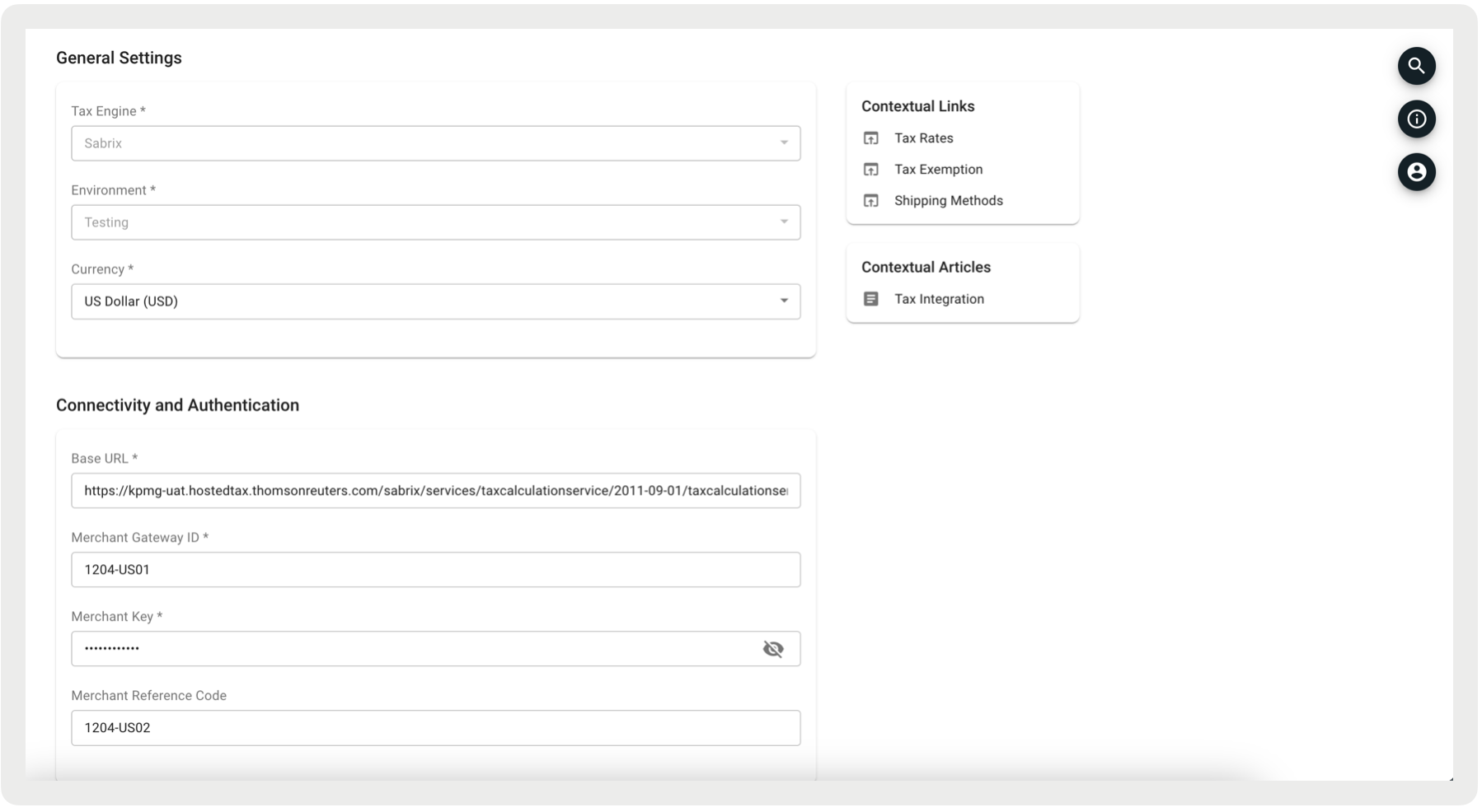 A settings page shows general settings, contextual links, and authentication settings.