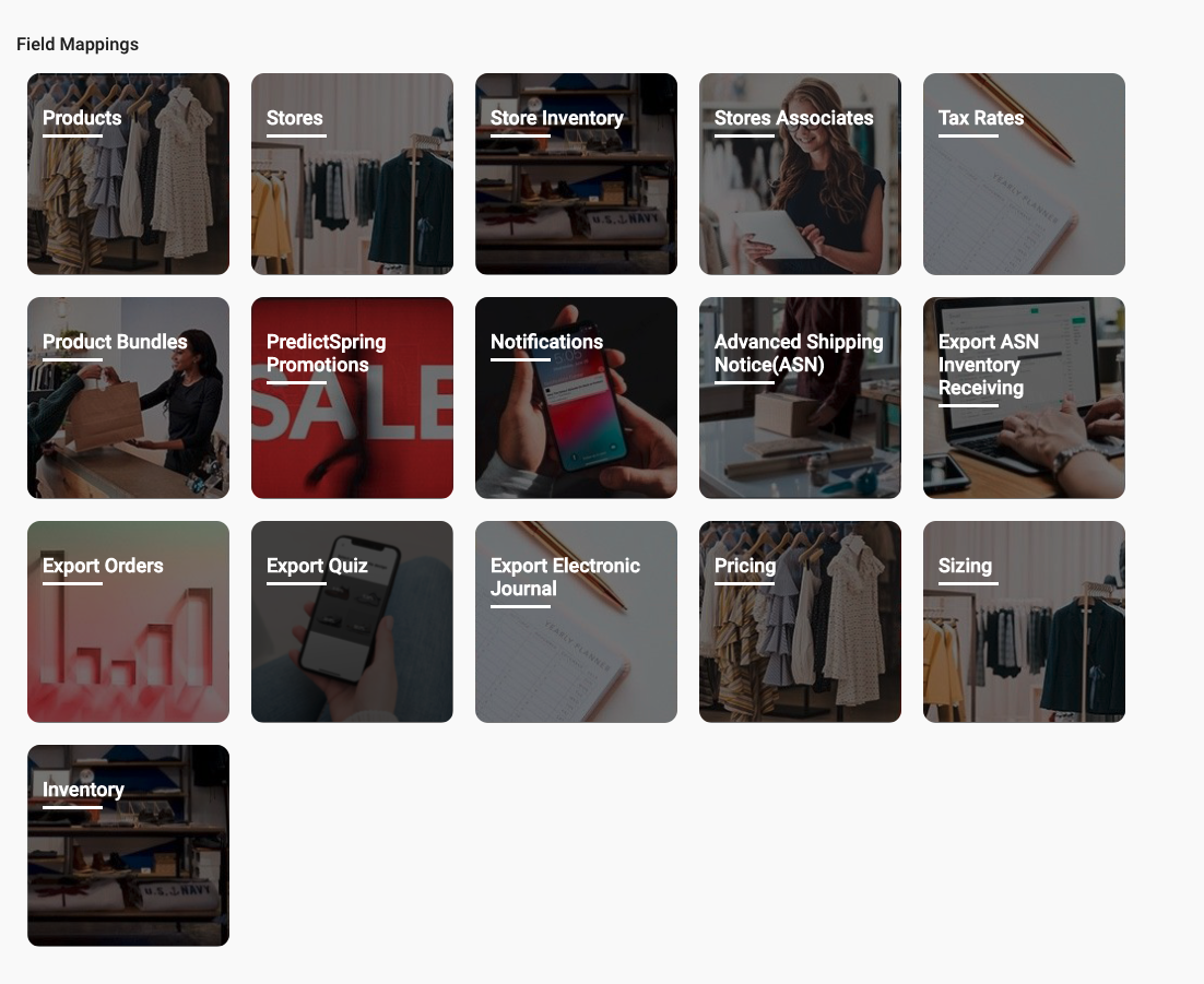 A screenshot of the CMS shows feed mapping options.