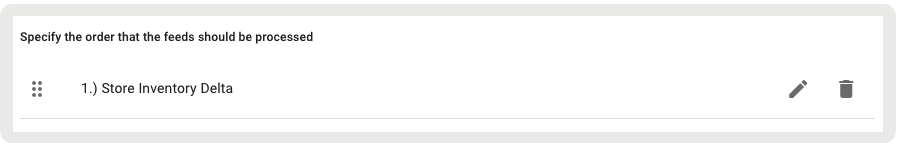 A screenshot shows the list of feeds for a delta inventory pipeline.