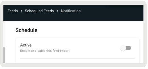 A screen shot shows the schedule active option deactivated.