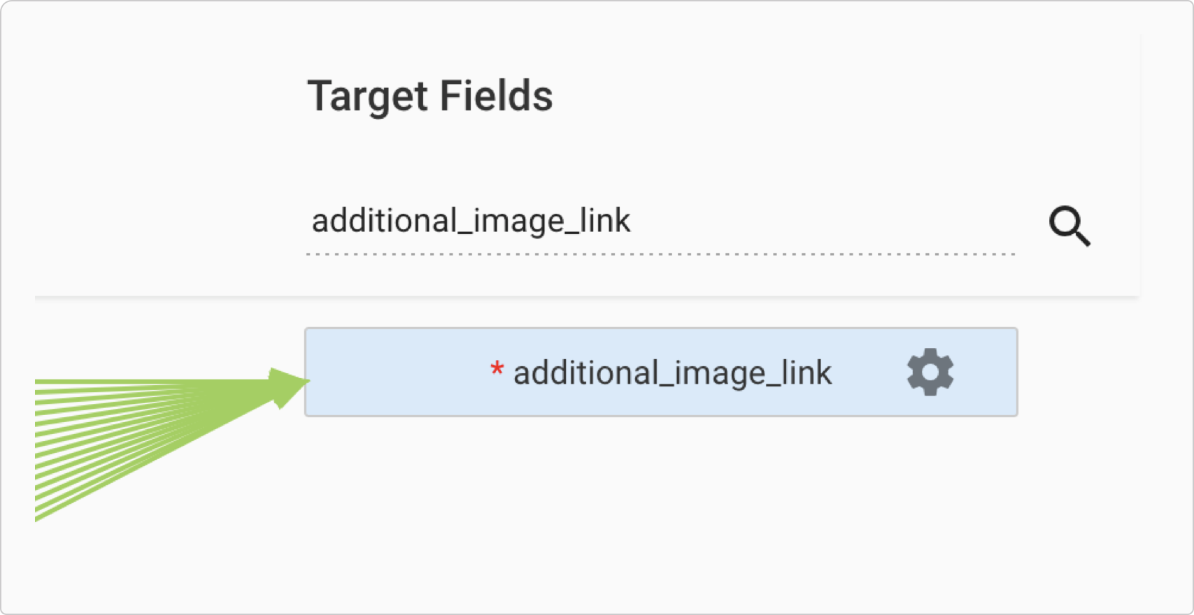 A screenshot shows many field mapping to additional image link.