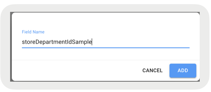 A screenshot shows the specification of a field name.