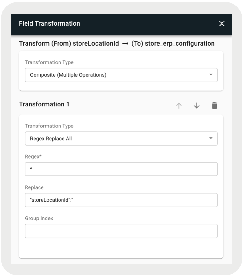 A screenshot shows transformation 1.