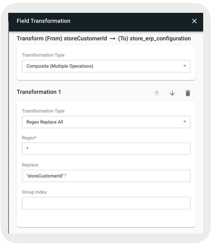 A screenshot shows transformation 1.