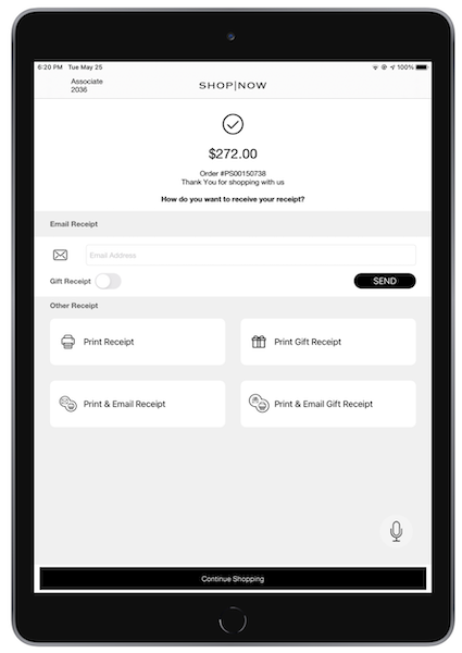 An order approval notice in the POS app on an iOS device.