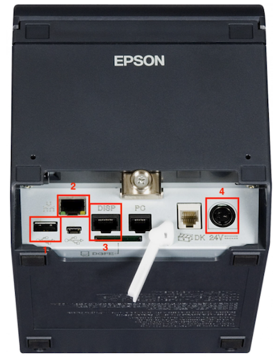Ports marked on an Epson printer