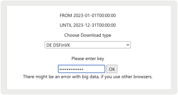 Download the reports in the dropdown menu