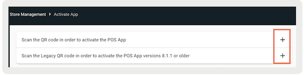 Access the QR code to activate the Point of Sale app