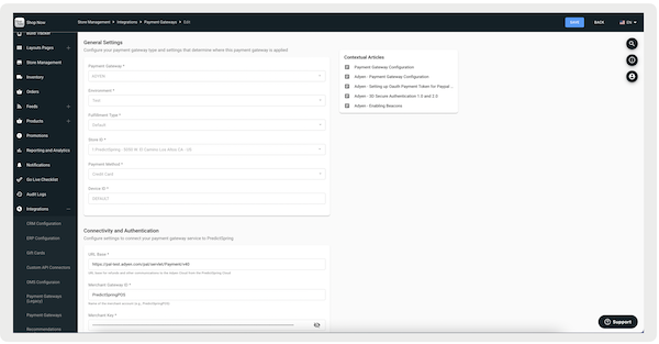 Adyen Portal's General Settings screen.