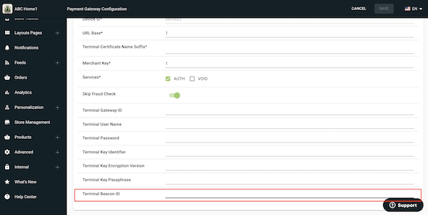 Set the UUID as the BeaconID in the payment gateway.