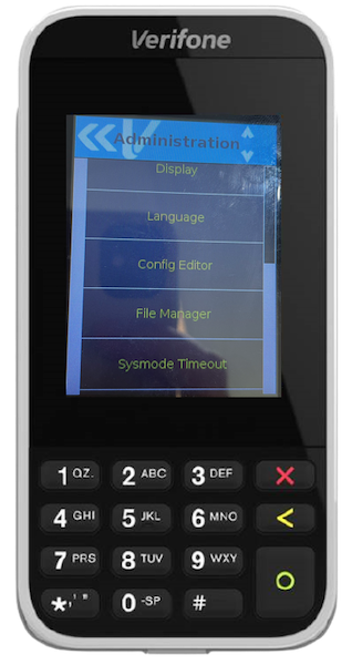 The Config Editor in the Verifone Terminal's Administration section