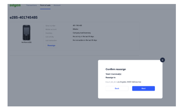 The Confirm Reassign message in the Ayden Portal.