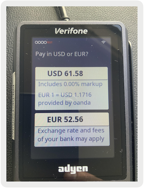 The DCC flow in the Ayden Payment Terminal.
