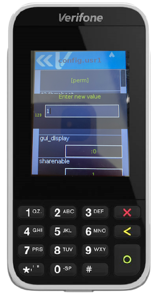 The perm setting assigned a value of 1 in the config editor.