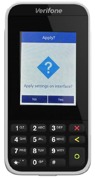 The screen asking if you want to apply the PSK settings on the interface.