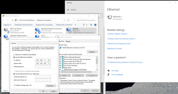 The Windows network connection
