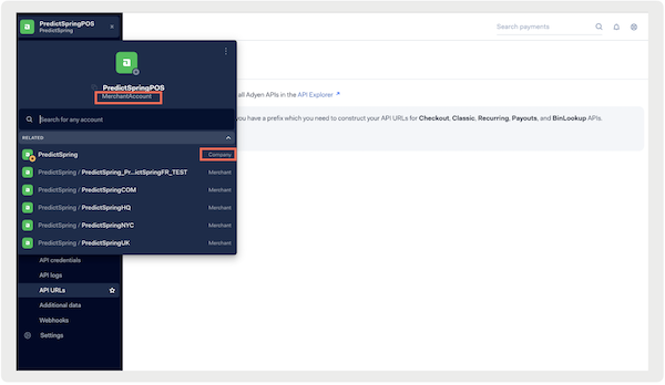 The Merchant Gateway ID and URL Base in the Ayden Portal.